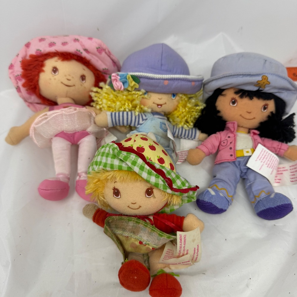 2003 Strawberry Shortcake Plush Doll Lot Bandai Angel Cake Ginger Snap 4pc